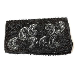 Womens‎ Clutch Purse Black Sequin Party Prom Dance Evening Bag